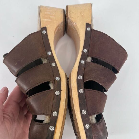 Ugg Fisherman Ore Clogs Sherpa lined Gaucho shoes sandals Size 9 - Picture 5 of 11
